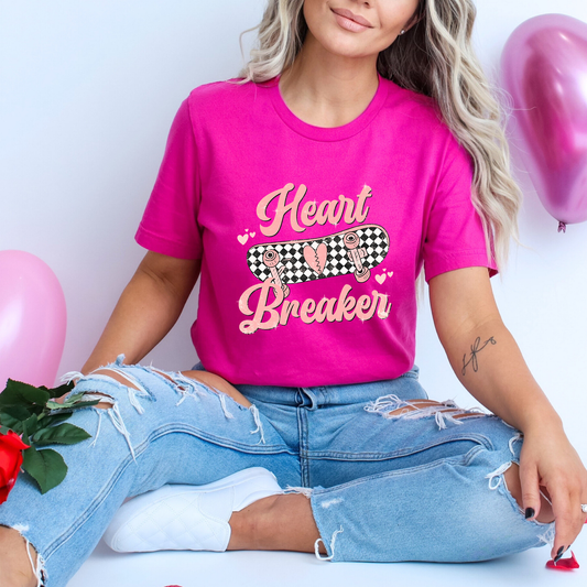 Heart Breaker Skateboard Pink - DTF Transfer