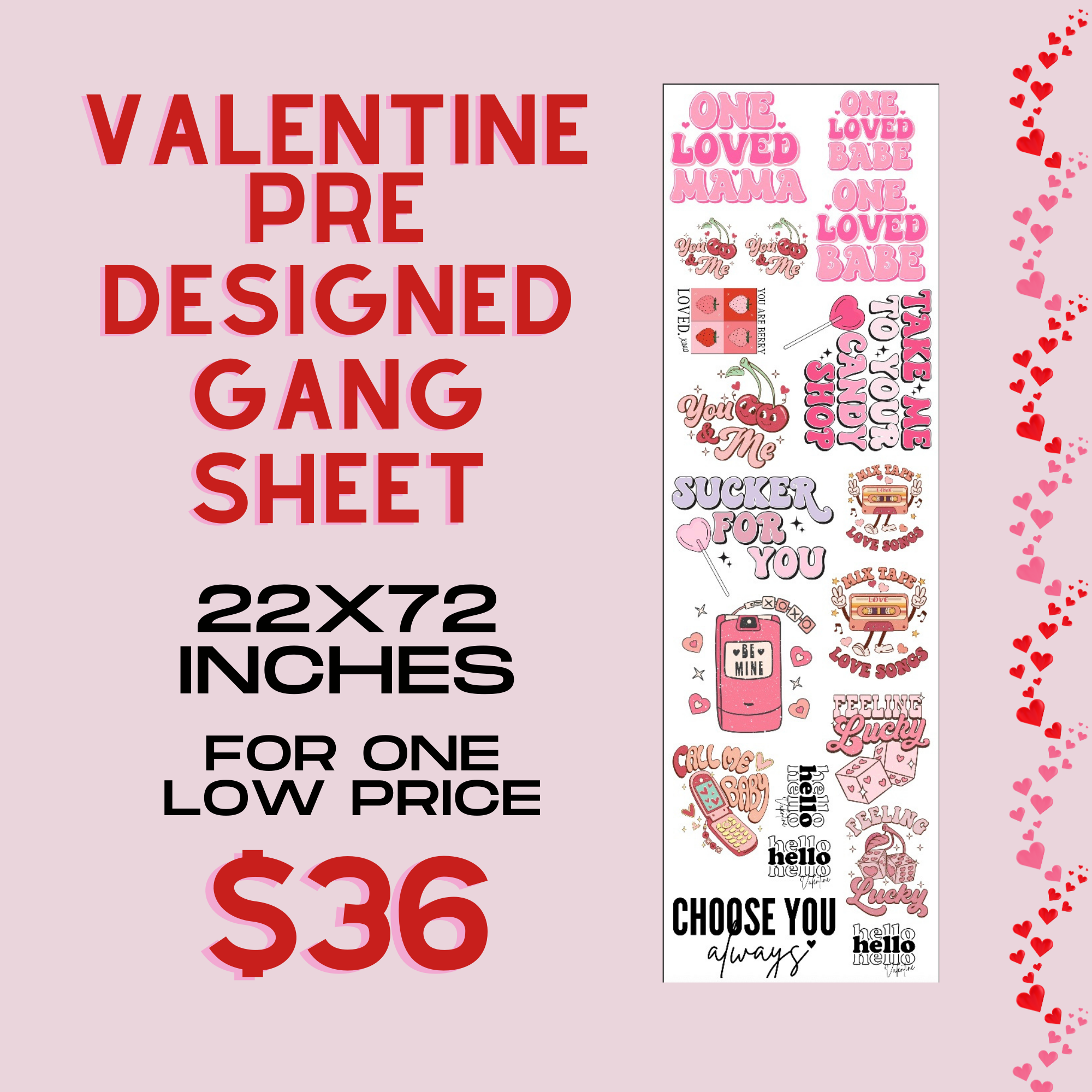 Love You Call Me - Pre Designed Gang Sheet