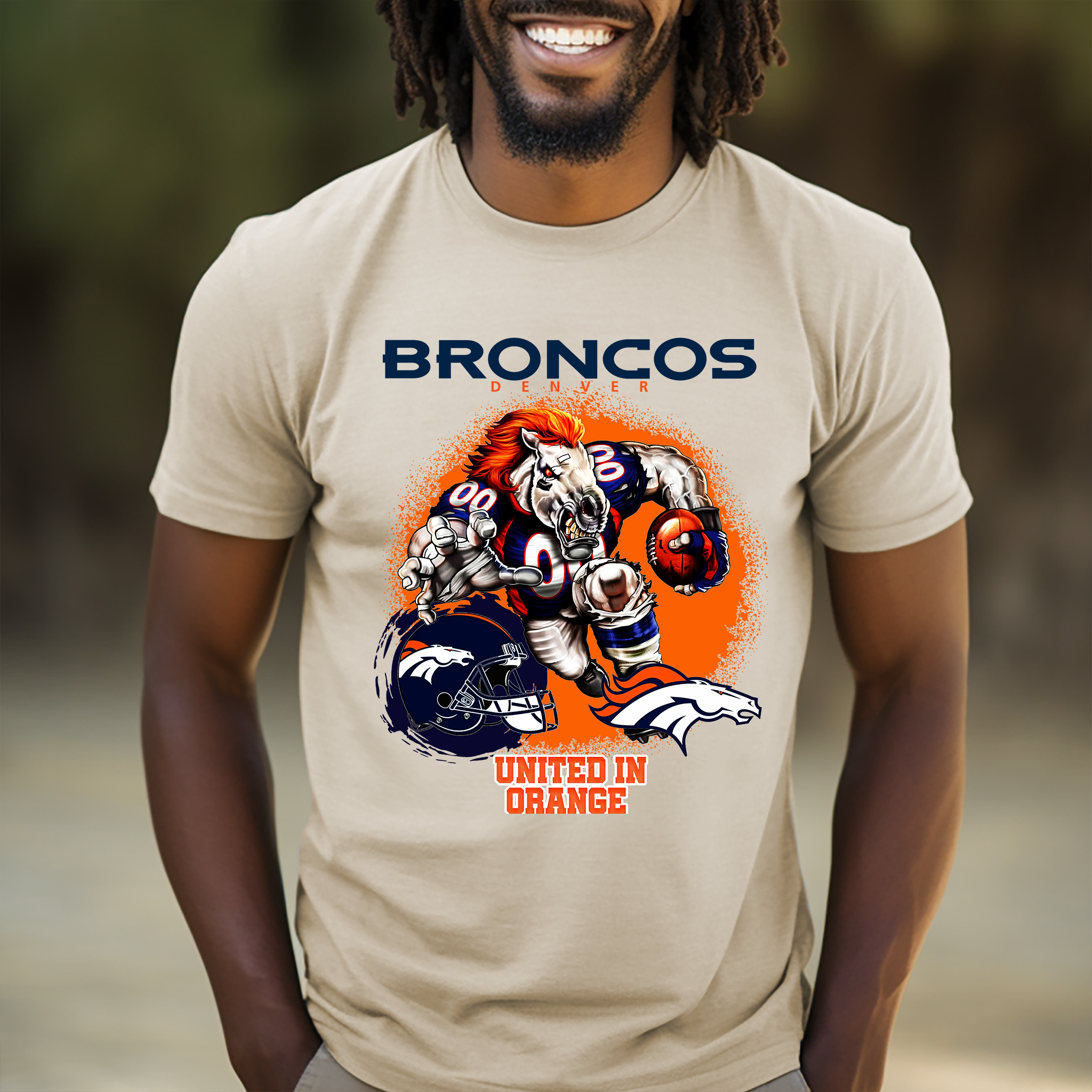 Denver Broncos Football United in Orange - DTF Transfer