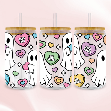 Candy Heart Ghosts Wrap - UV DTF Sticker