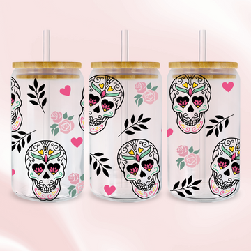 Floral Sugar Skulls Wrap - UV DTF Sticker