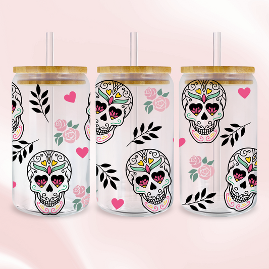 Floral Sugar Skulls Wrap - UV DTF Sticker