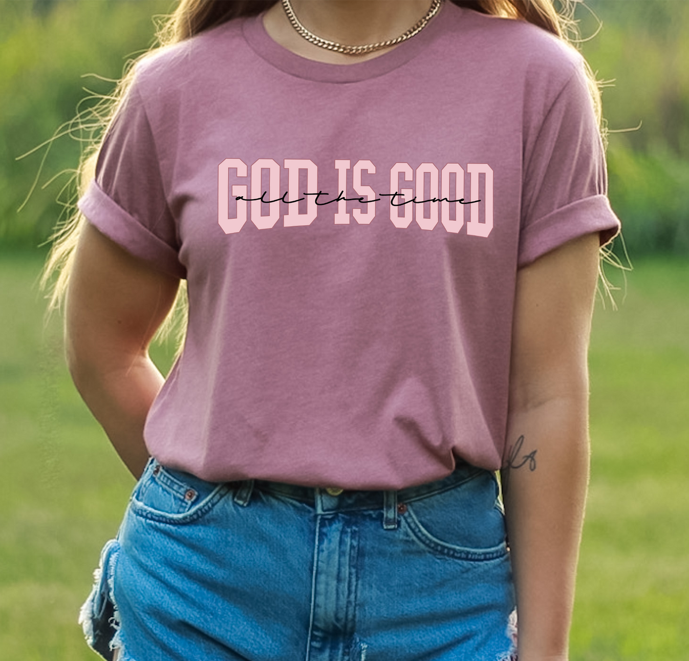 God Is Good Pink - Dtf Transfer