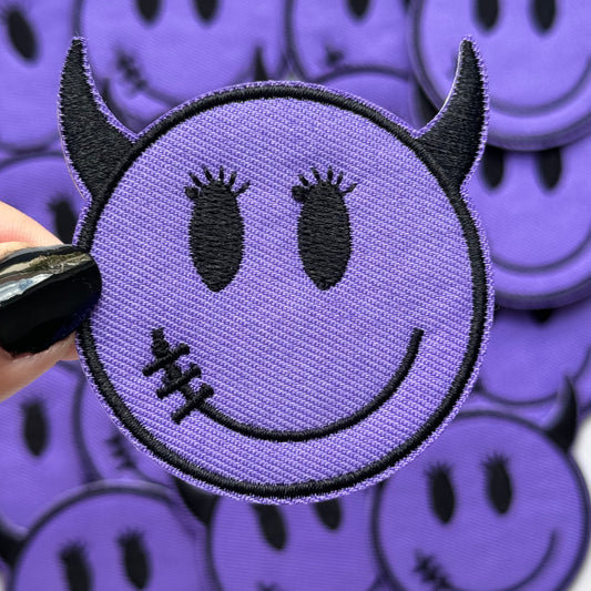 Devil Smiley - Embroidered Patch