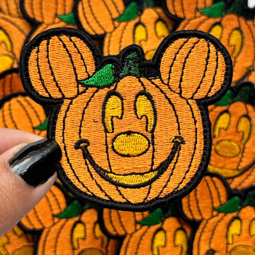 Mickey Pumpkin Head - Embroidered Patch