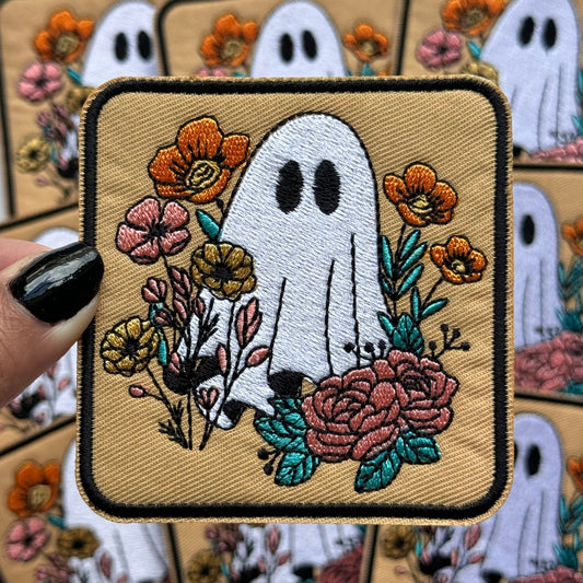 Floral Ghost - Embroidered Patch