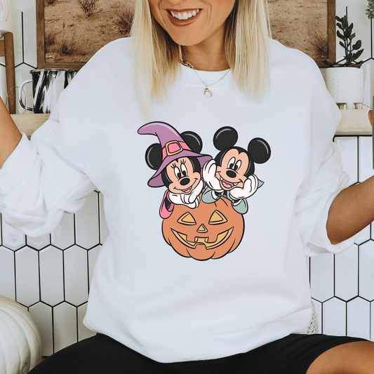 Mickey & Minnie Carved Pumpkin - DTF Transfer