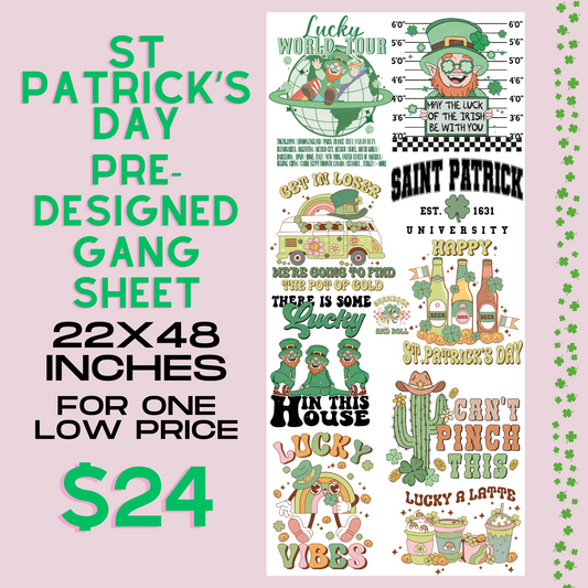 Leprechaun St Patrick's Day - Pre Designed Gang Sheet