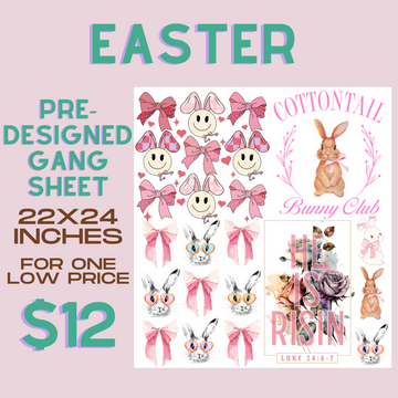 Coquette Vibes Easter - Pre Designed Gang Sheet