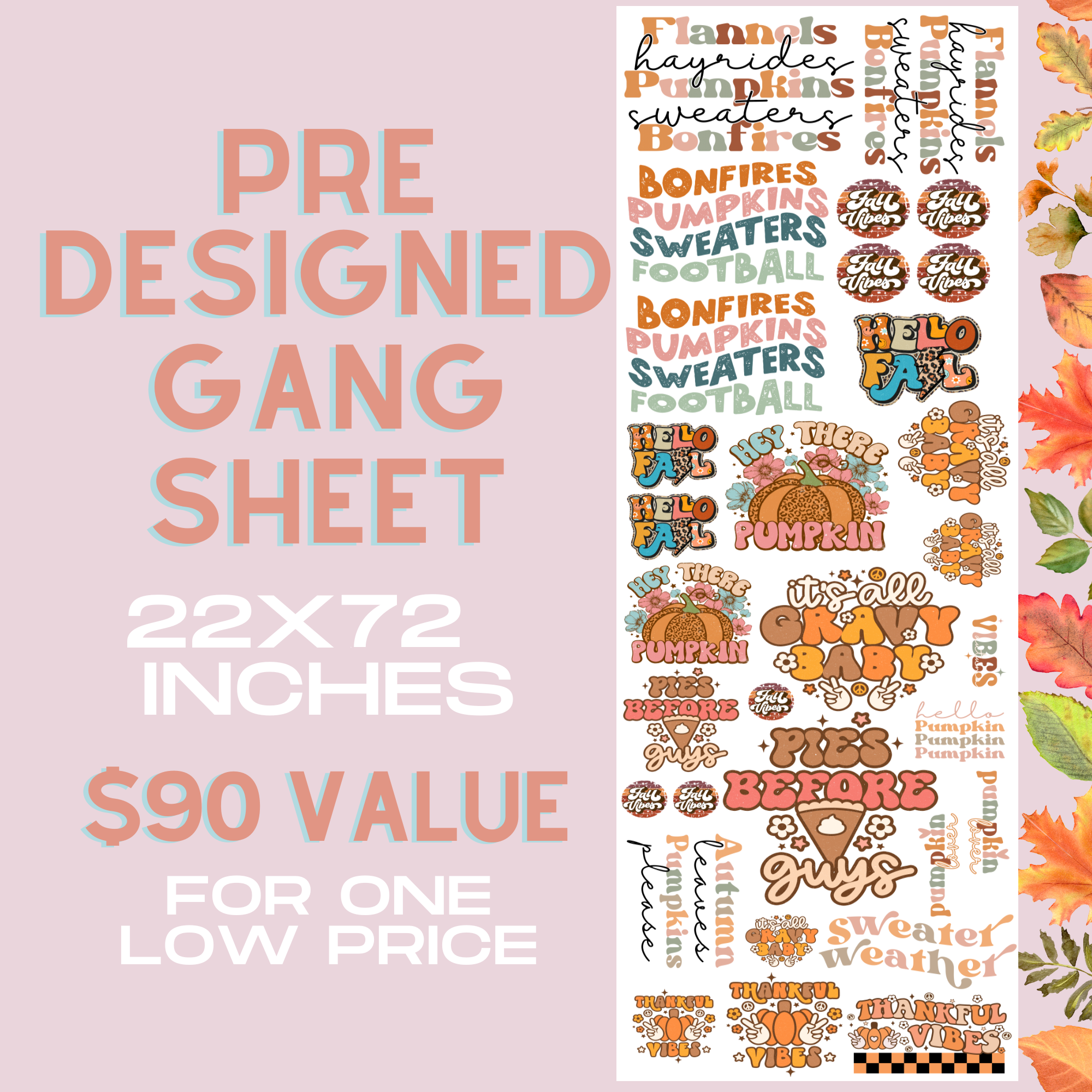 Groovy Fall - Pre Designed Gang Sheet