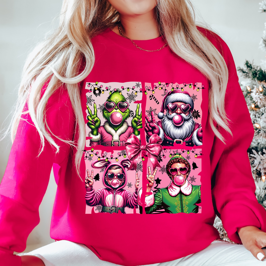 Pink Xmas Icons - DTF Transfer