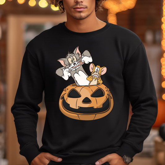 Tom & Jerry Carved Pumpkin - DTF Transfer