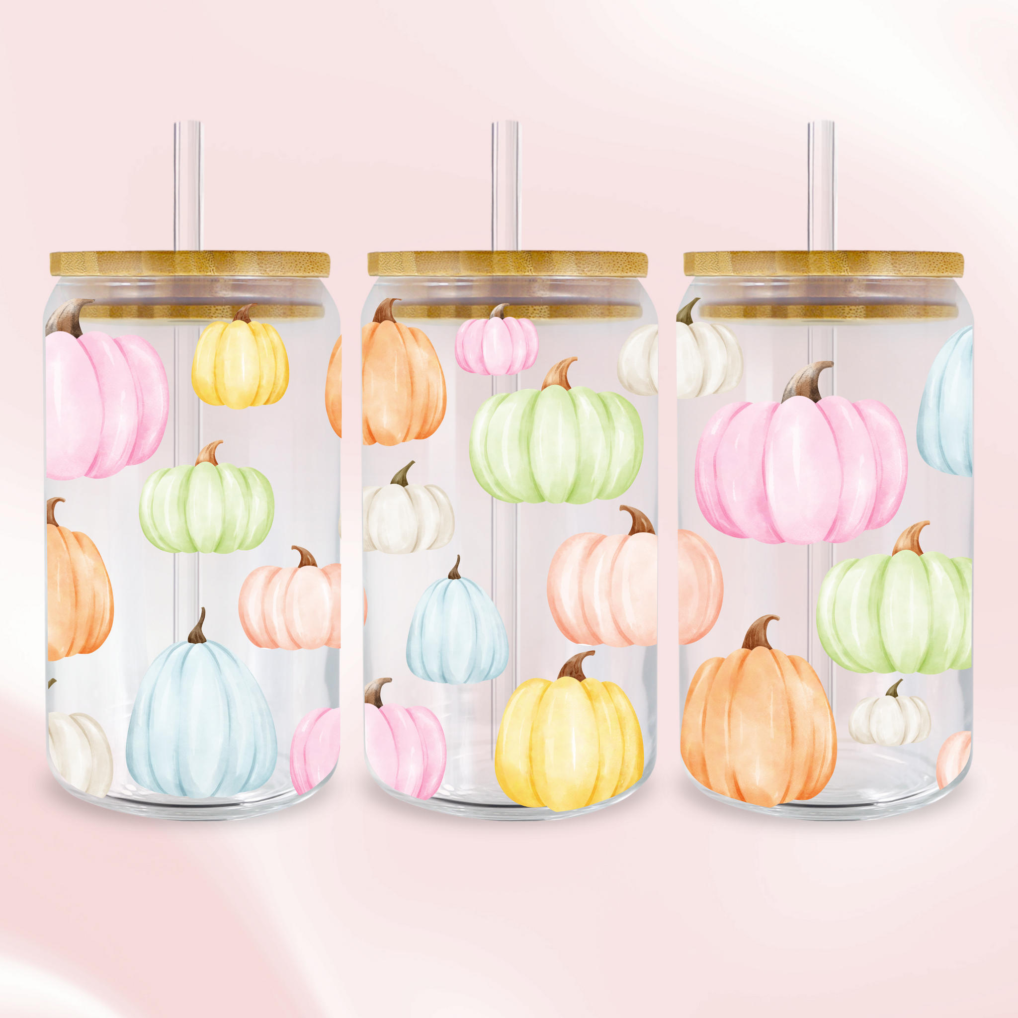 Pastel Pumpkins Wrap - UV DTF Sticker