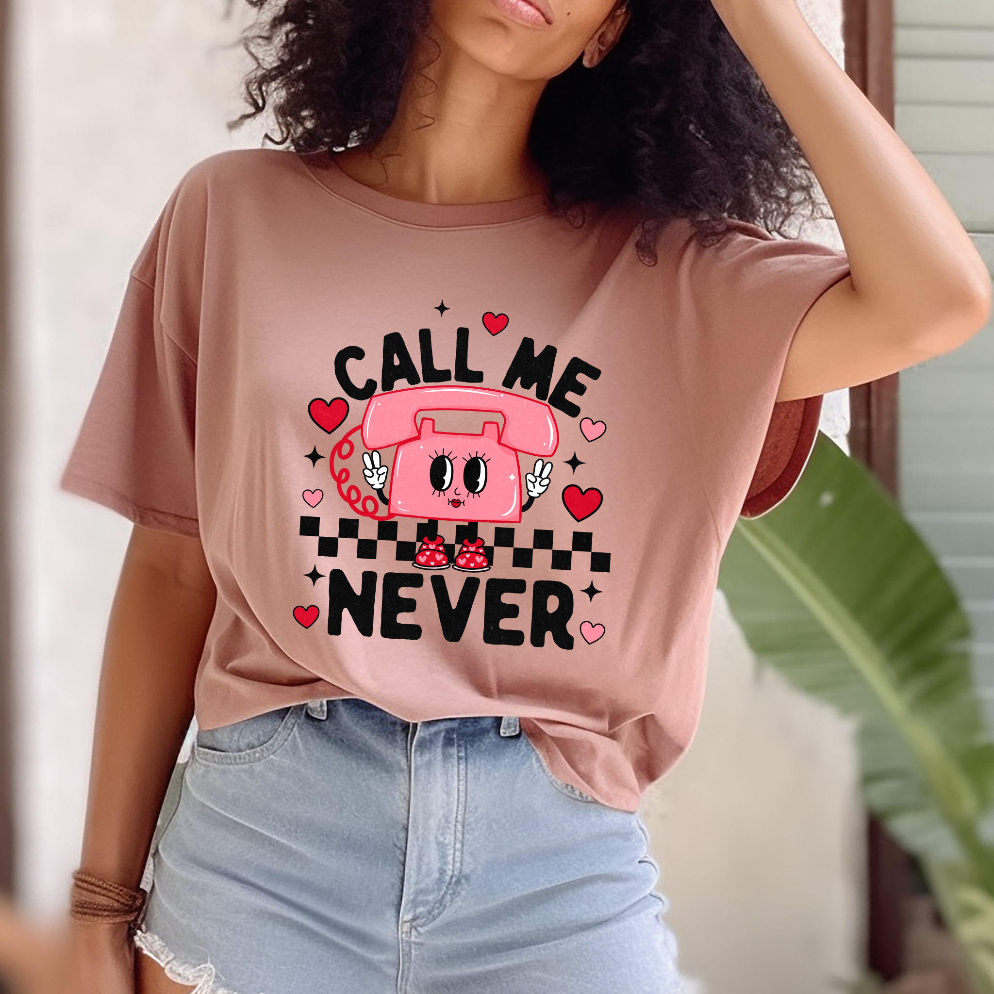 Call Me Never Pink Telephone - DTF Transfer