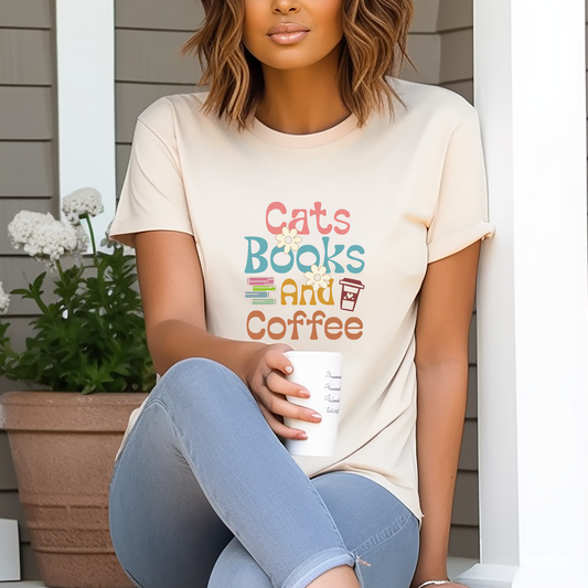 Cats Books And Coffee - DTF Transfer