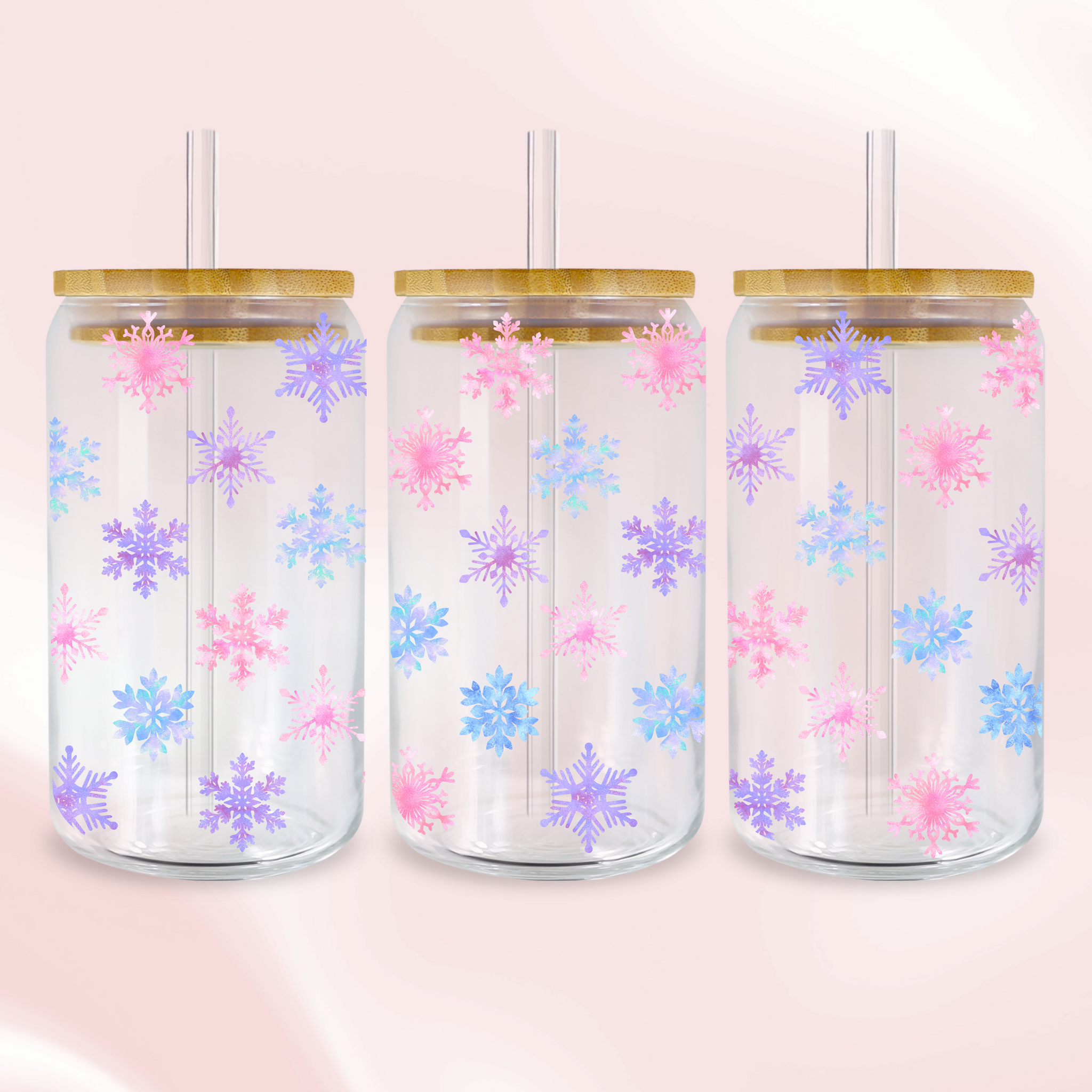 Pastel Snowflakes Wrap - UV DTF Sticker