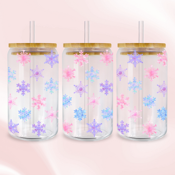 Pastel Snowflakes Wrap - UV DTF Sticker