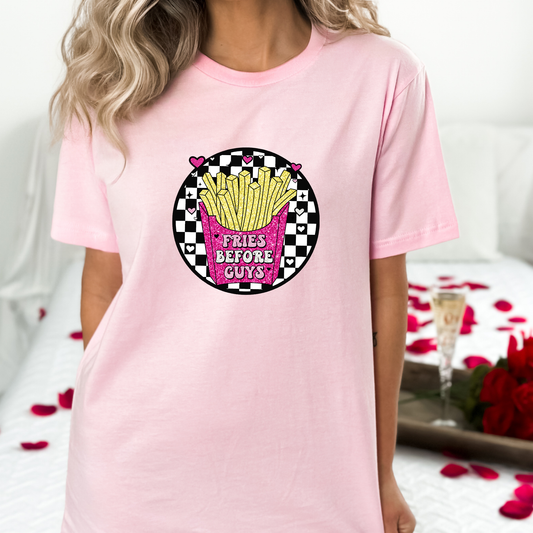 Fries Before Guys Checker Print Glitter - DTF Transfer