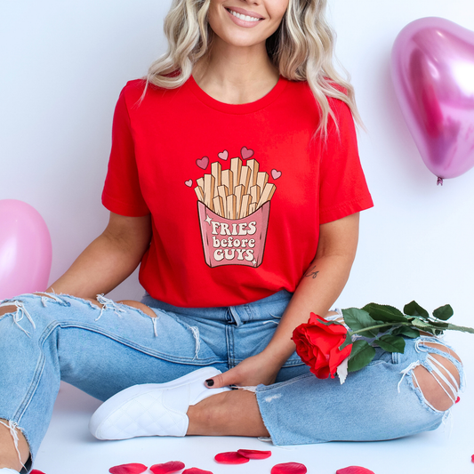 Fries Before Guys Pink Hearts - DTF Transfer