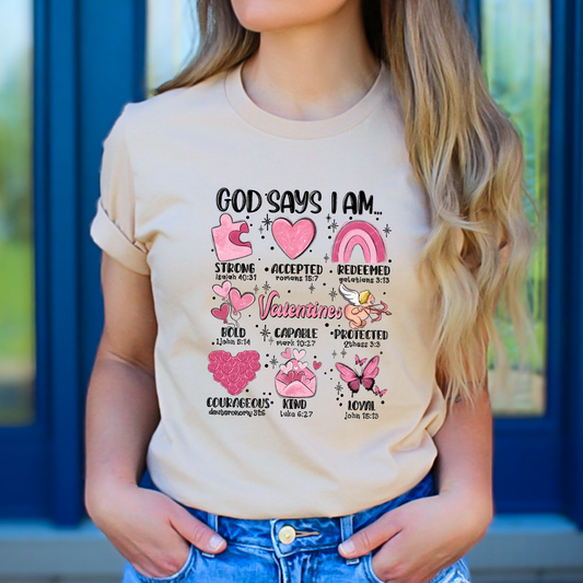 God Says I am Valentine - DTF Transfer