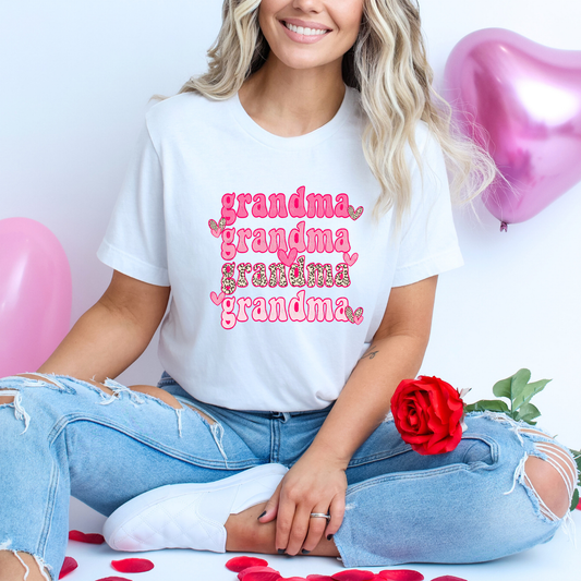 Grandma Pink Cheetah Hearts - DTF Transfer