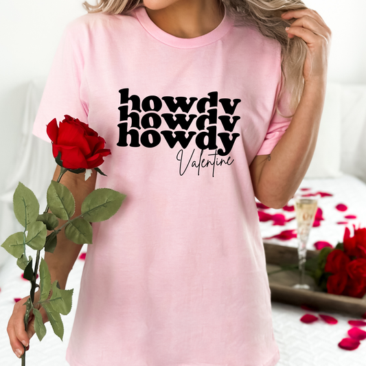 Howdy Valentine Black Text - DTF Transfer