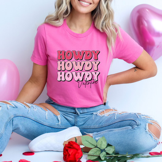 Howdy Valentines Pink And Black - DTF Transfer