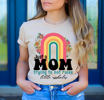 Just A Mom Trying To Not Raise A-holes - DTF Transfer