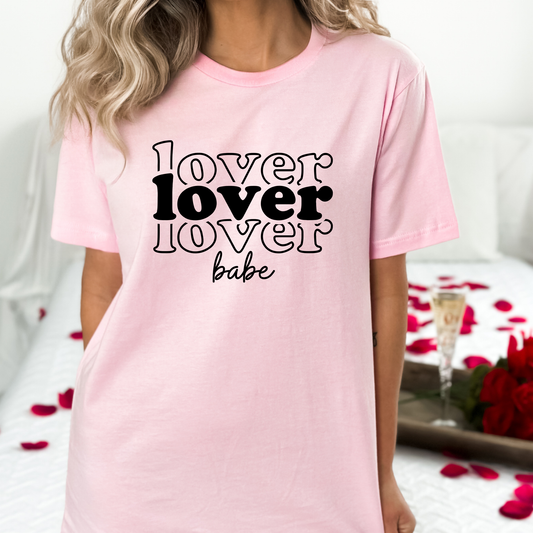 Lover Babe Black Text - DTF Transfer