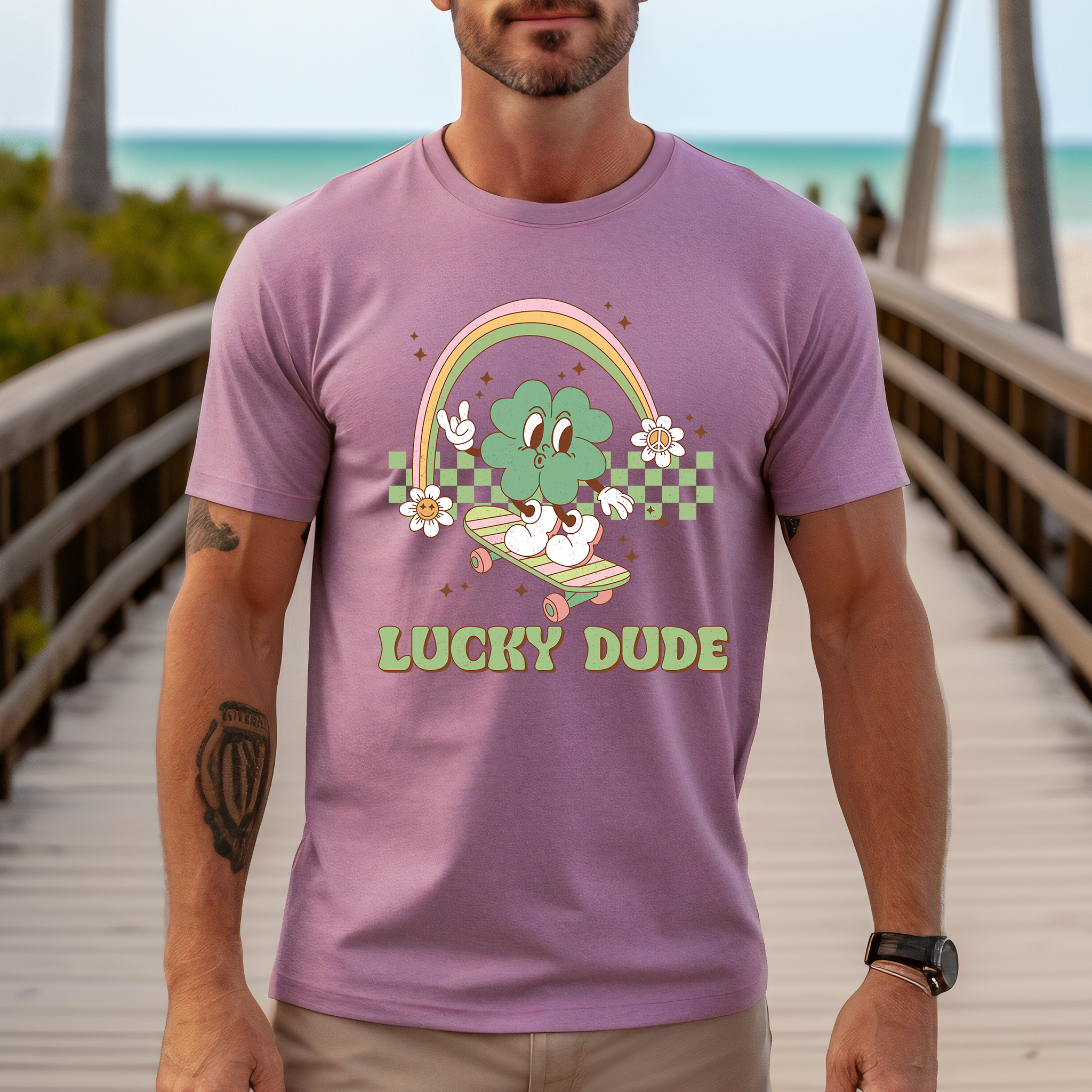 Lucky Dude Skateboard - DTF Transfer