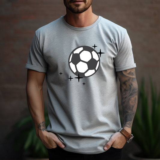 Soccer Ball With Sparkles Gray And Black - DTF Transfer