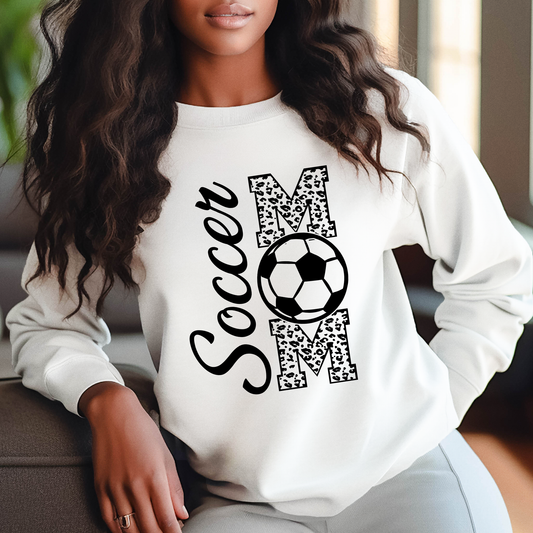 Soccer Mom Cheetah Print Black - DTF Transfer