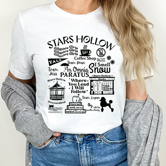 Stars Hollow Collage Black - DTF Transfer